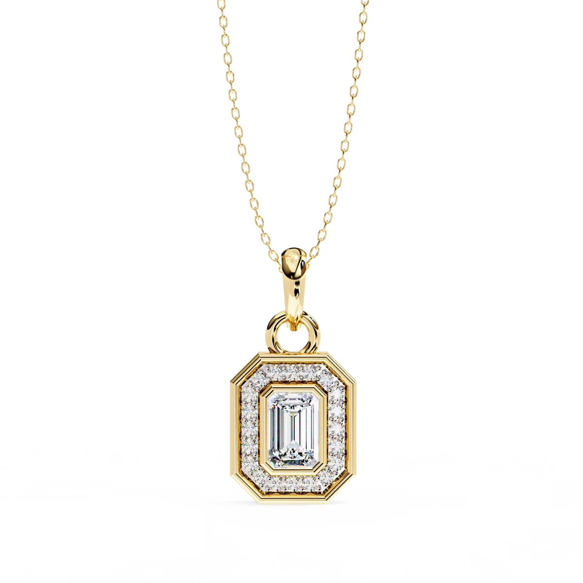 Imperia Double Halo Lab Grown Diamond Pendant - Ophiratbf