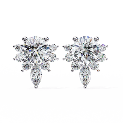 Gala Art Deco Marquise Cluster Lab Grown Diamond Studs