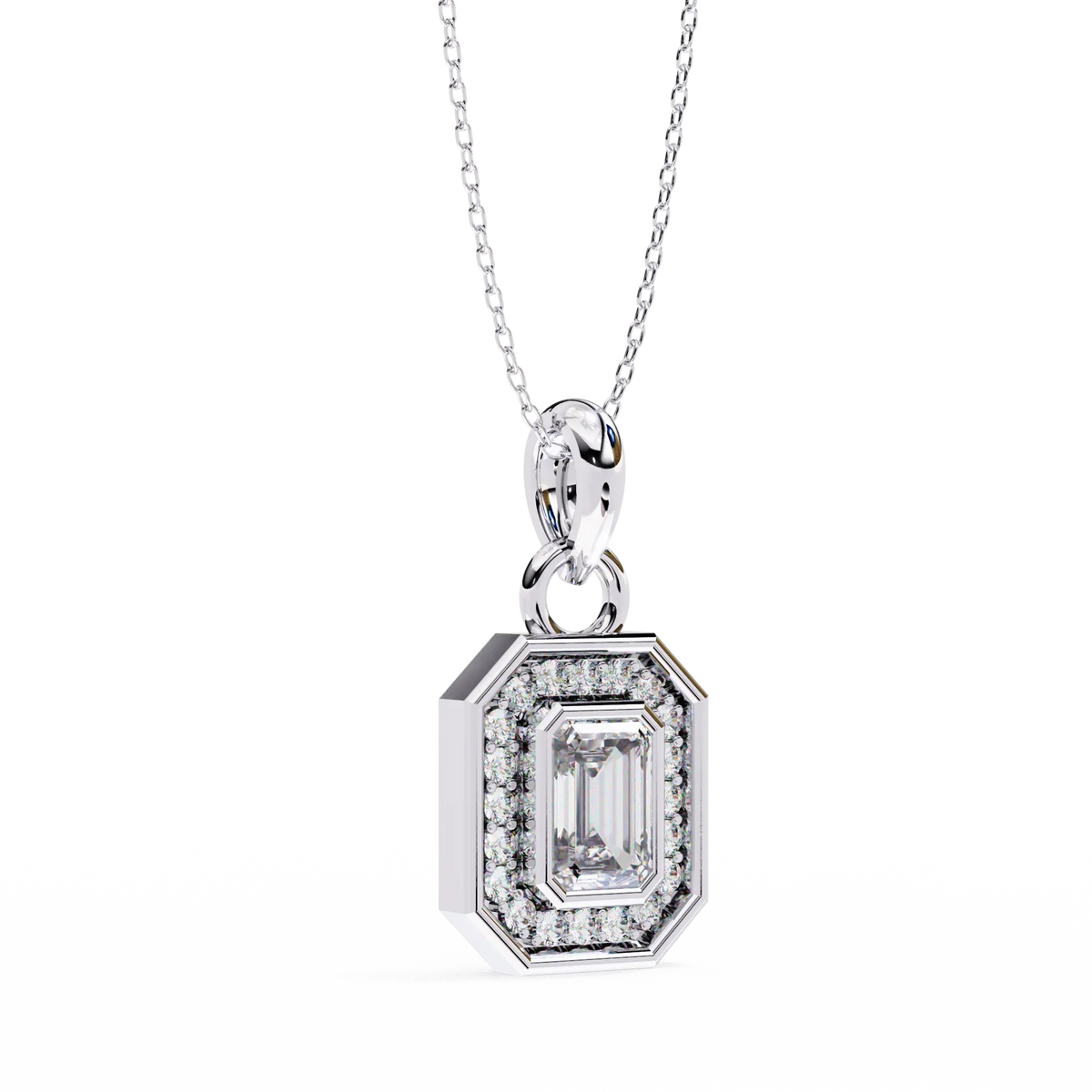 Imperia Double Halo Lab Grown Diamond Pendant - Ophiratbf