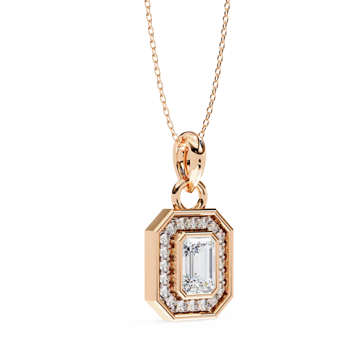 Imperia Double Halo Lab Grown Diamond Pendant - Ophiratbf