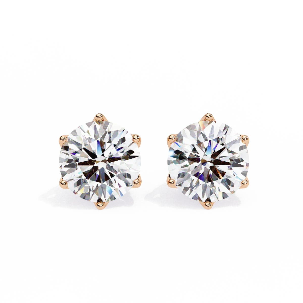 Crown Classic Round Lab Grown Diamond Earrings - Ophiratbf