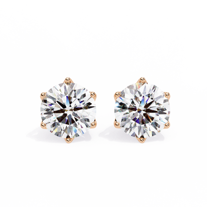 Crown Classic Round Lab Grown Diamond Earrings