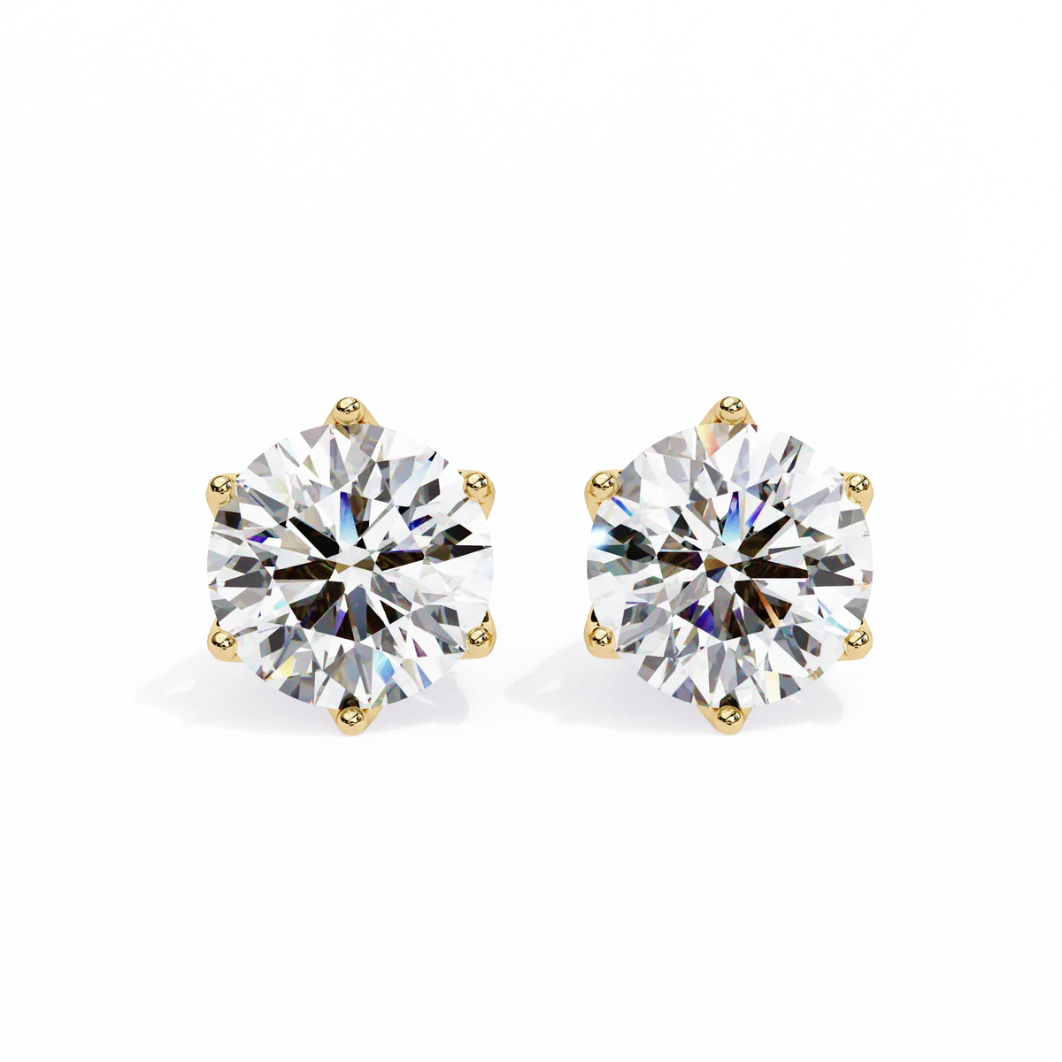 Crown Classic Round Lab Grown Diamond Earrings - Ophiratbf