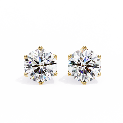 Crown Classic Round Lab Grown Diamond Earrings