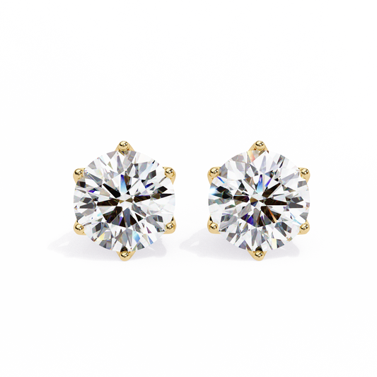 Crown Classic Round Lab Grown Diamond Earrings