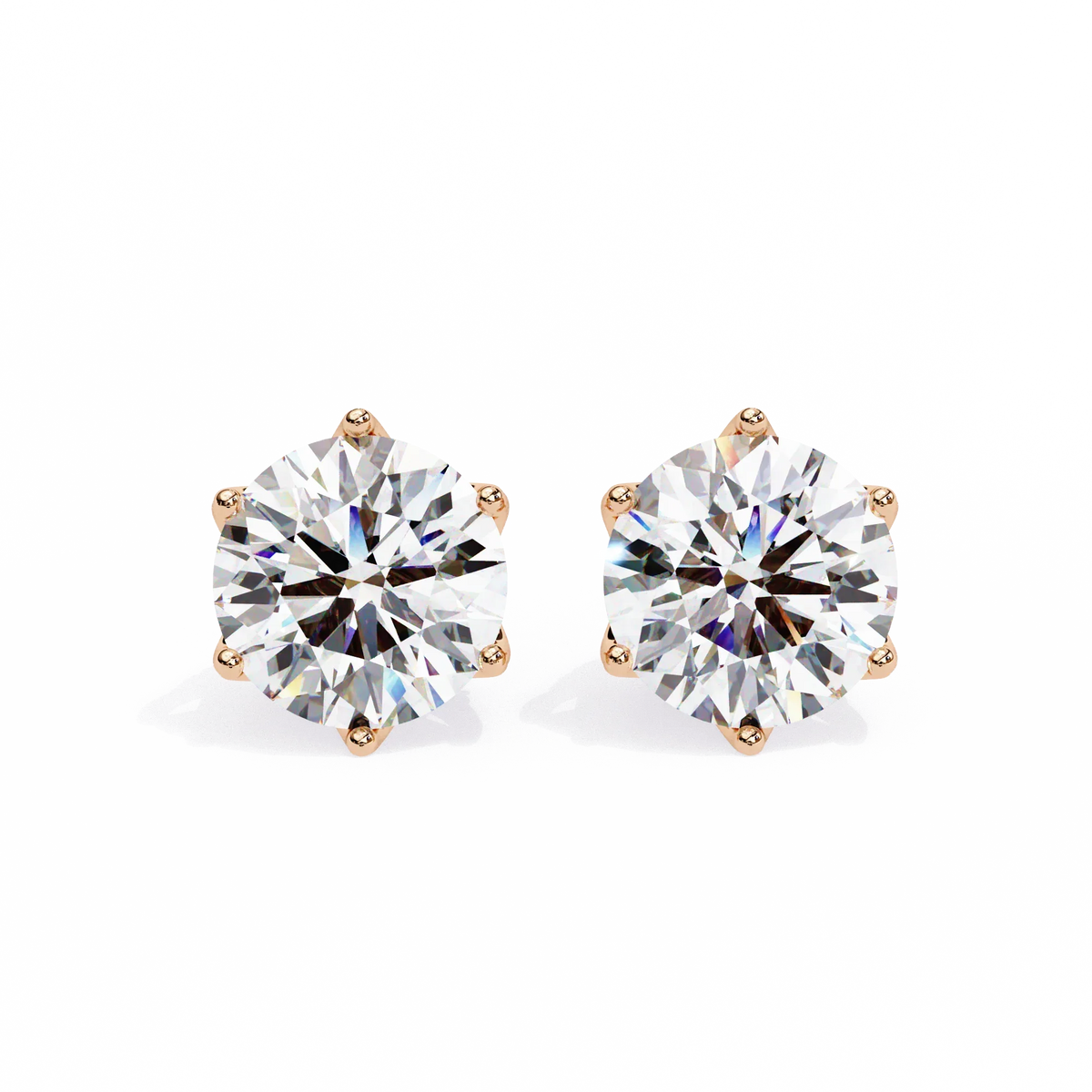 Crown Classic Round Lab Grown Diamond Earrings - Ophiratbf