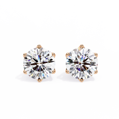 Crown Classic Round Lab Grown Diamond Earrings