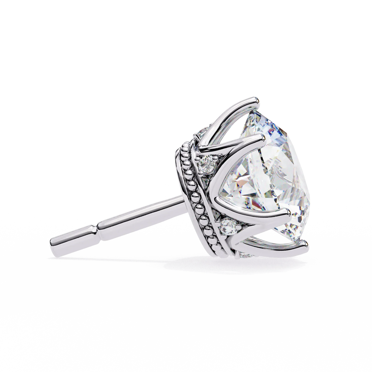 Crown Classic Round Lab Grown Diamond Earrings - Ophiratbf