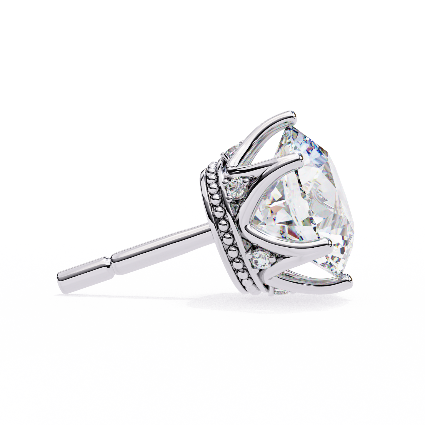 crown classic round lab grown diamond earrings