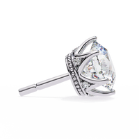 Crown Classic Round Lab Grown Diamond Earrings - Ophiratbf