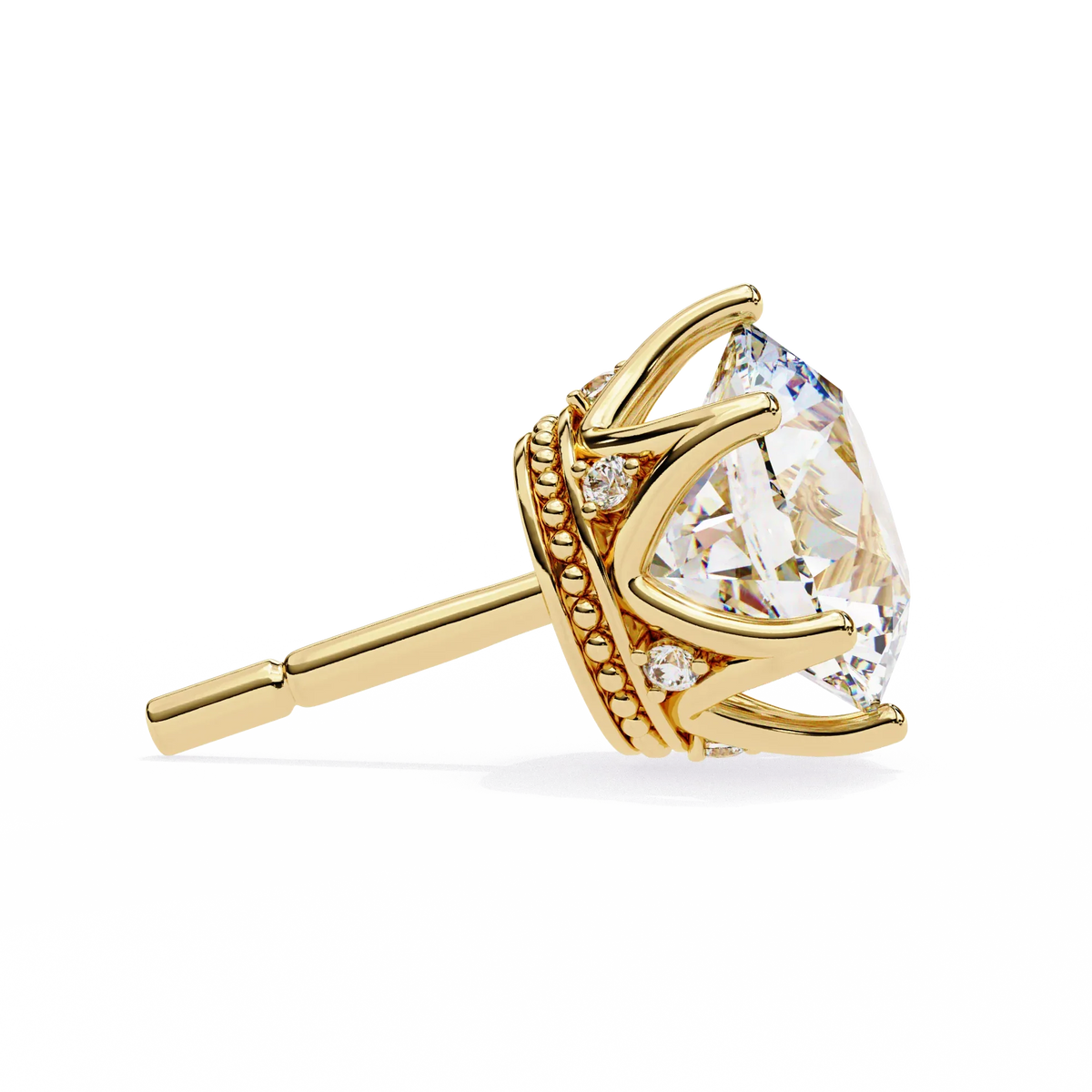 Crown Classic Round Lab Grown Diamond Earrings - Ophiratbf
