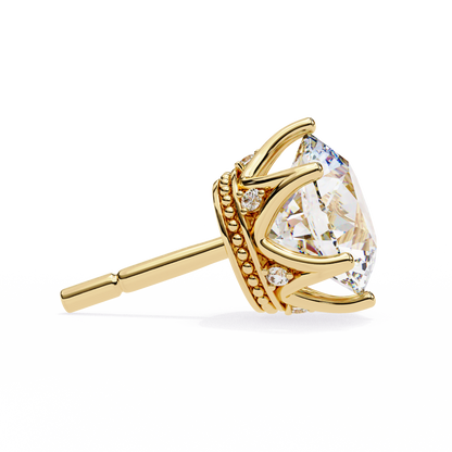 Crown Classic Round Lab Grown Diamond Earrings