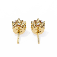 Crown Classic Round Lab Grown Diamond Earrings - Ophiratbf