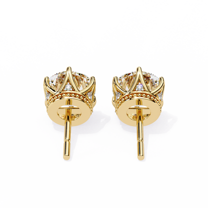 Crown Classic Round Lab Grown Diamond Earrings
