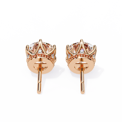 Crown Classic Round Lab Grown Diamond Earrings
