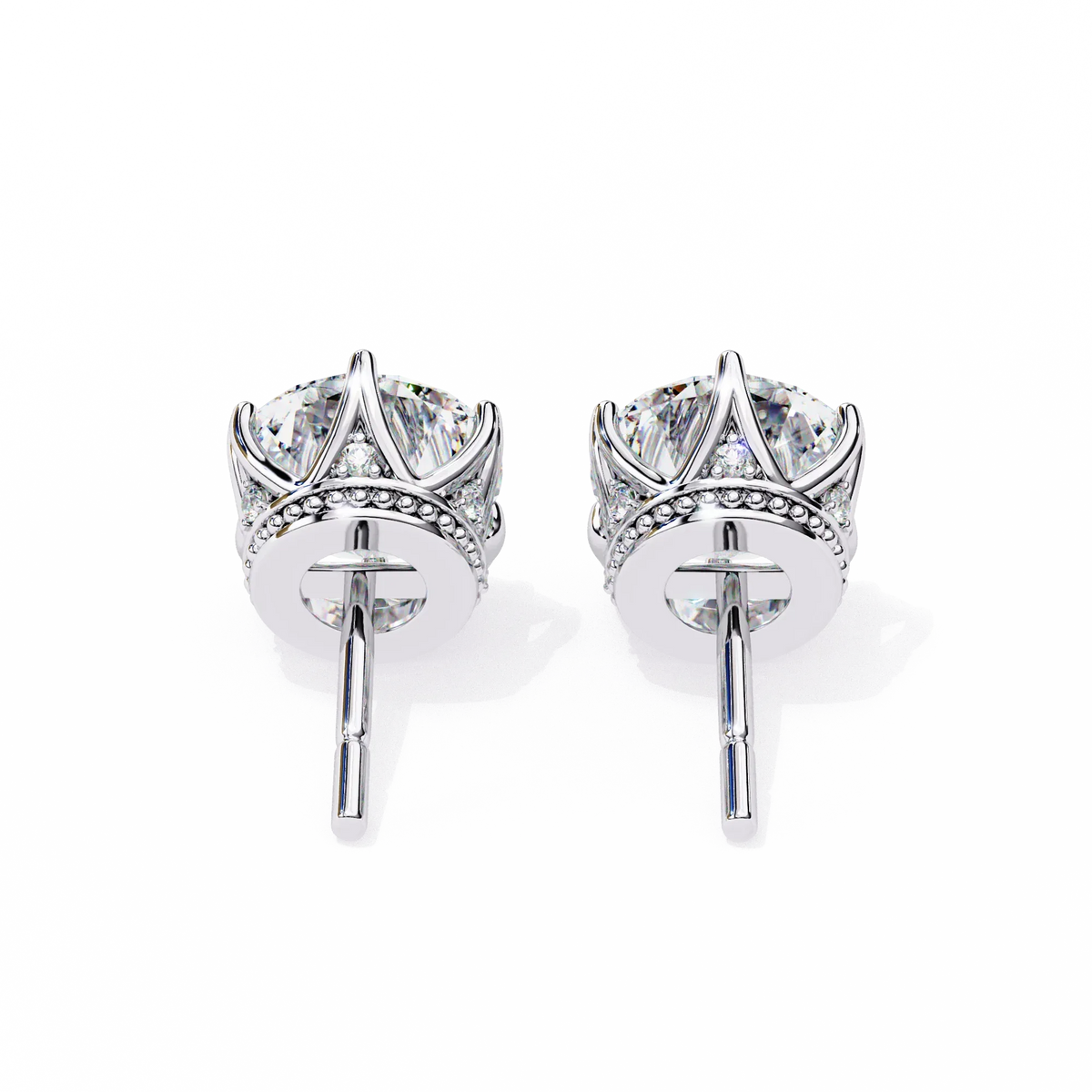 Crown Classic Round Lab Grown Diamond Earrings - Ophiratbf