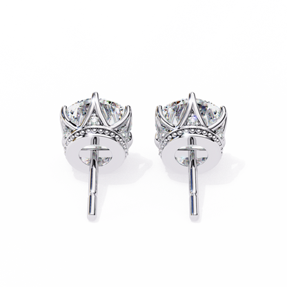 Crown Classic Round Lab Grown Diamond Earrings
