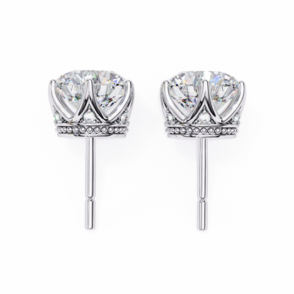 Crown Classic Round Lab Grown Diamond Earrings