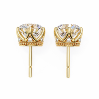 Crown Classic Round Lab Grown Diamond Earrings - Ophiratbf