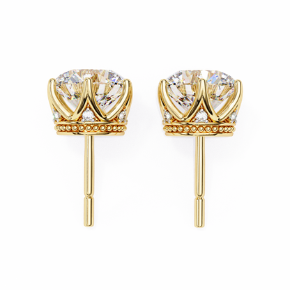 Crown Classic Round Lab Grown Diamond Earrings