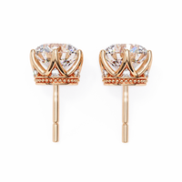 Crown Classic Round Lab Grown Diamond Earrings - Ophiratbf