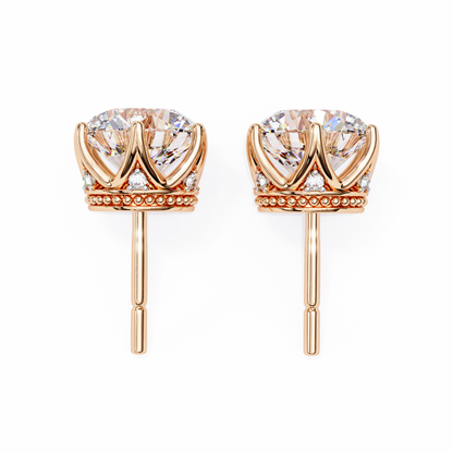 Crown Classic Round Lab Grown Diamond Earrings