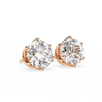 Crown Classic Round Lab Grown Diamond Earrings - Ophiratbf