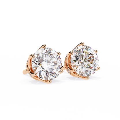 Crown Classic Round Lab Grown Diamond Earrings