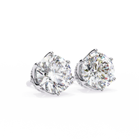 Crown Classic Round Lab Grown Diamond Earrings - Ophiratbf