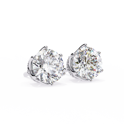 Crown Classic Round Lab Grown Diamond Earrings