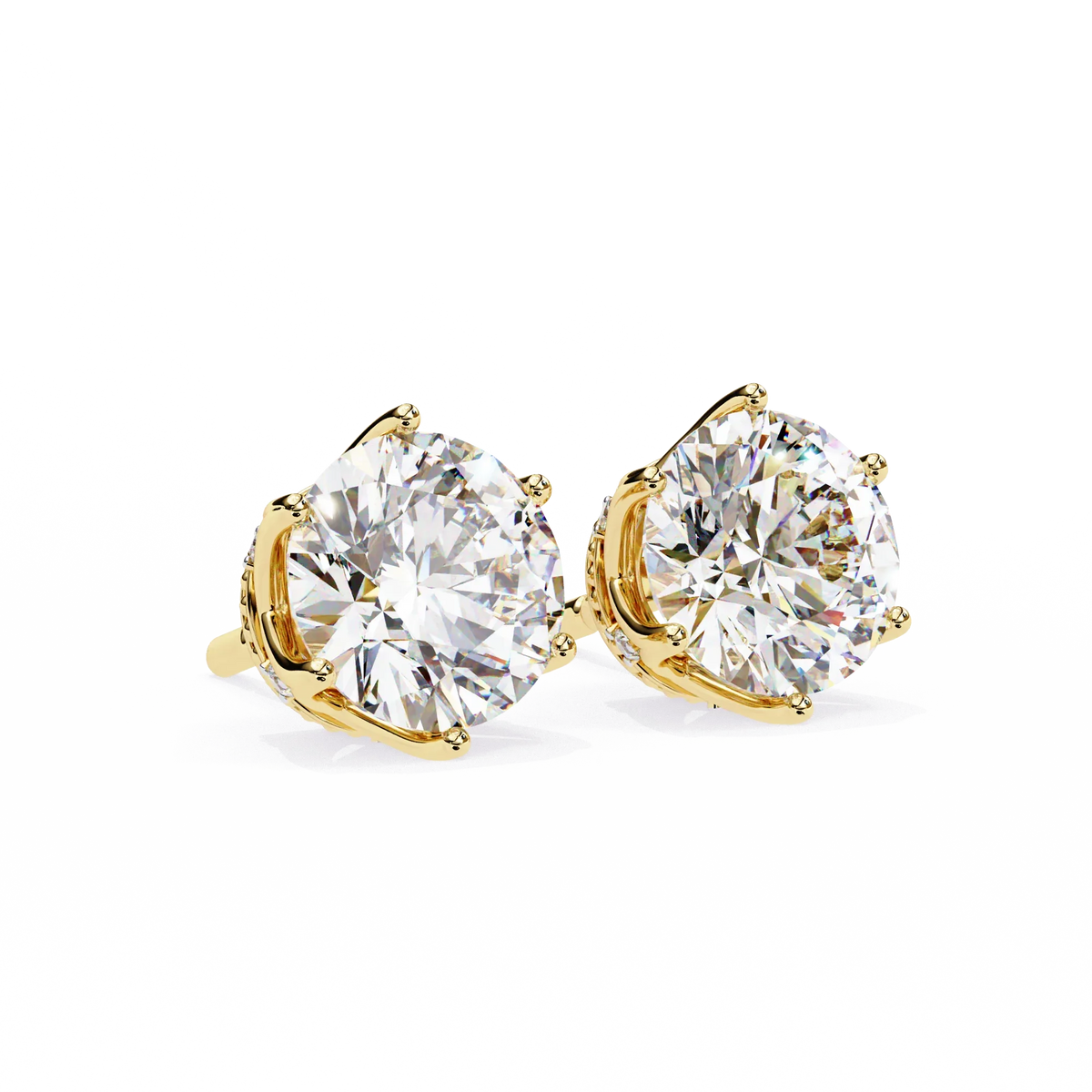 Crown Classic Round Lab Grown Diamond Earrings - Ophiratbf