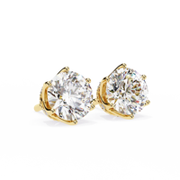 Crown Classic Round Lab Grown Diamond Earrings - Ophiratbf
