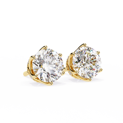 Crown Classic Round Lab Grown Diamond Earrings