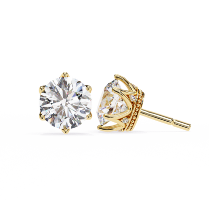 Crown Classic Round Lab Grown Diamond Earrings