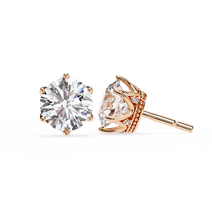 Crown Classic Round Lab Grown Diamond Earrings