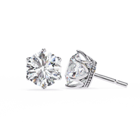 Crown Classic Round Lab Grown Diamond Earrings - Ophiratbf