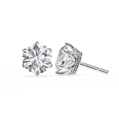 Crown Classic Round Lab Grown Diamond Earrings