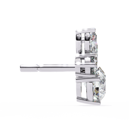 Viva Asymmetrical Marquise Cluster Lab Grown Diamond Studs