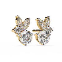 Viva Asymmetrical Marquise Cluster Lab Grown Diamond Studs - Ophiratbf