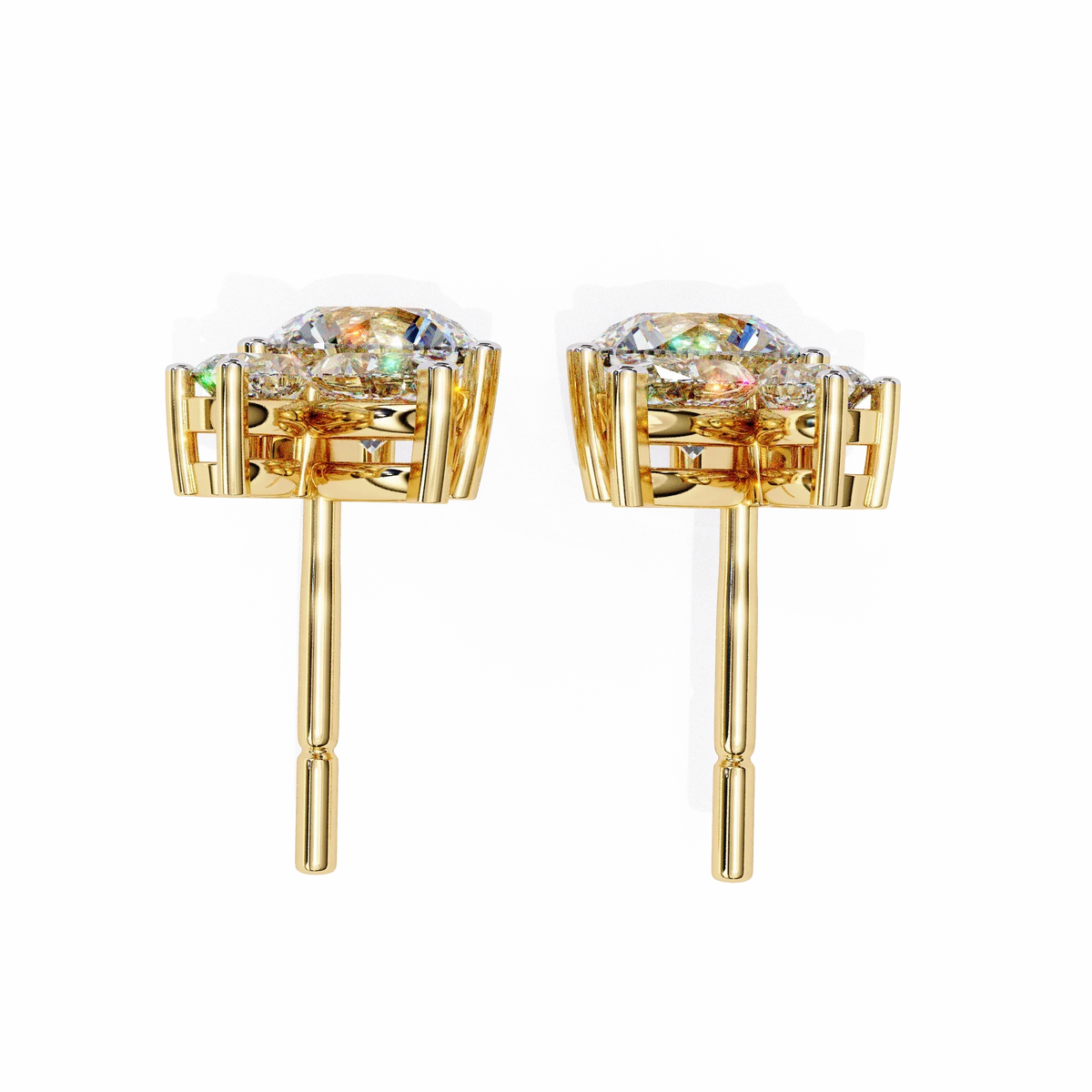 Viva Asymmetrical Marquise Cluster Lab Grown Diamond Studs - Ophiratbf