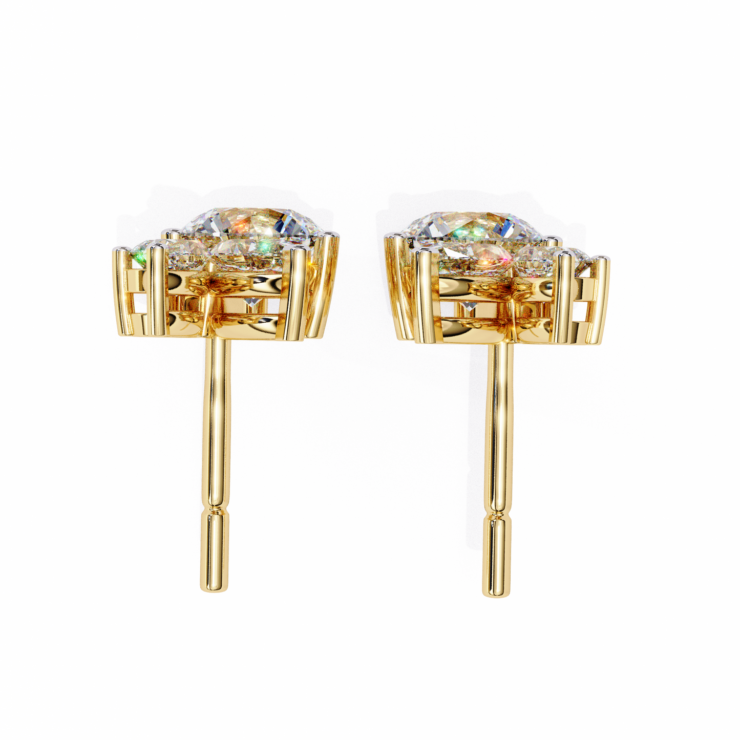viva asymmetrical marquise cluster lab grown diamond studs