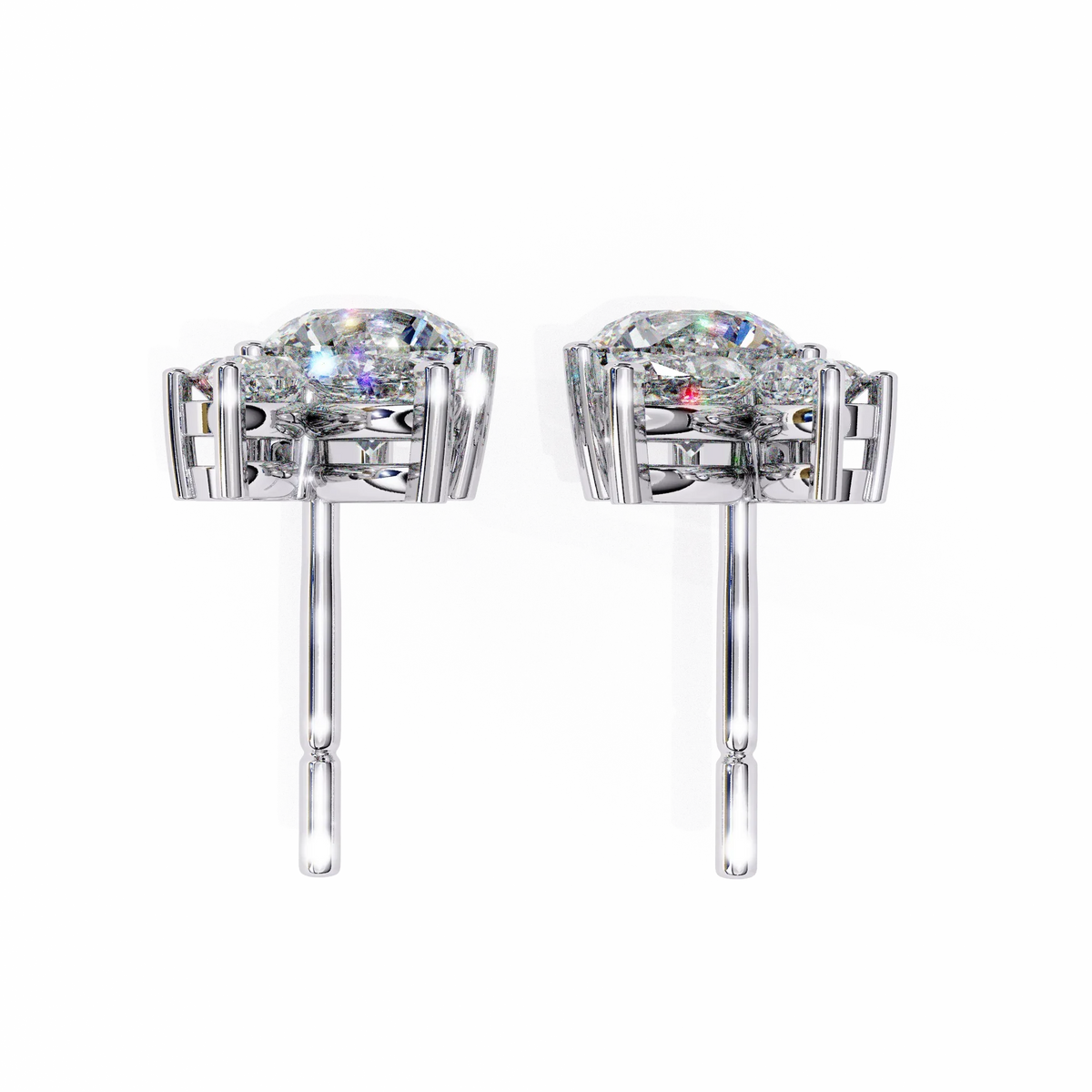 Viva Asymmetrical Marquise Cluster Lab Grown Diamond Studs - Ophiratbf