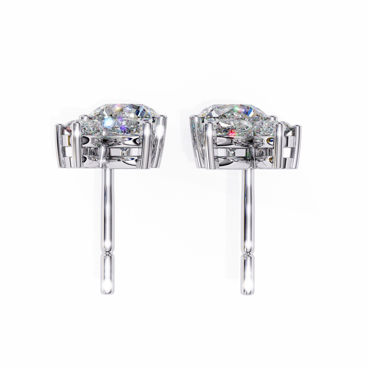 viva asymmetrical marquise cluster lab grown diamond studs