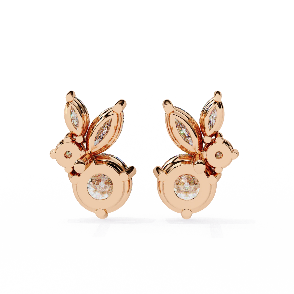 Viva Asymmetrical Marquise Cluster Lab Grown Diamond Studs - Ophiratbf