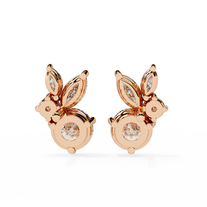 Viva Asymmetrical Marquise Cluster Lab Grown Diamond Studs