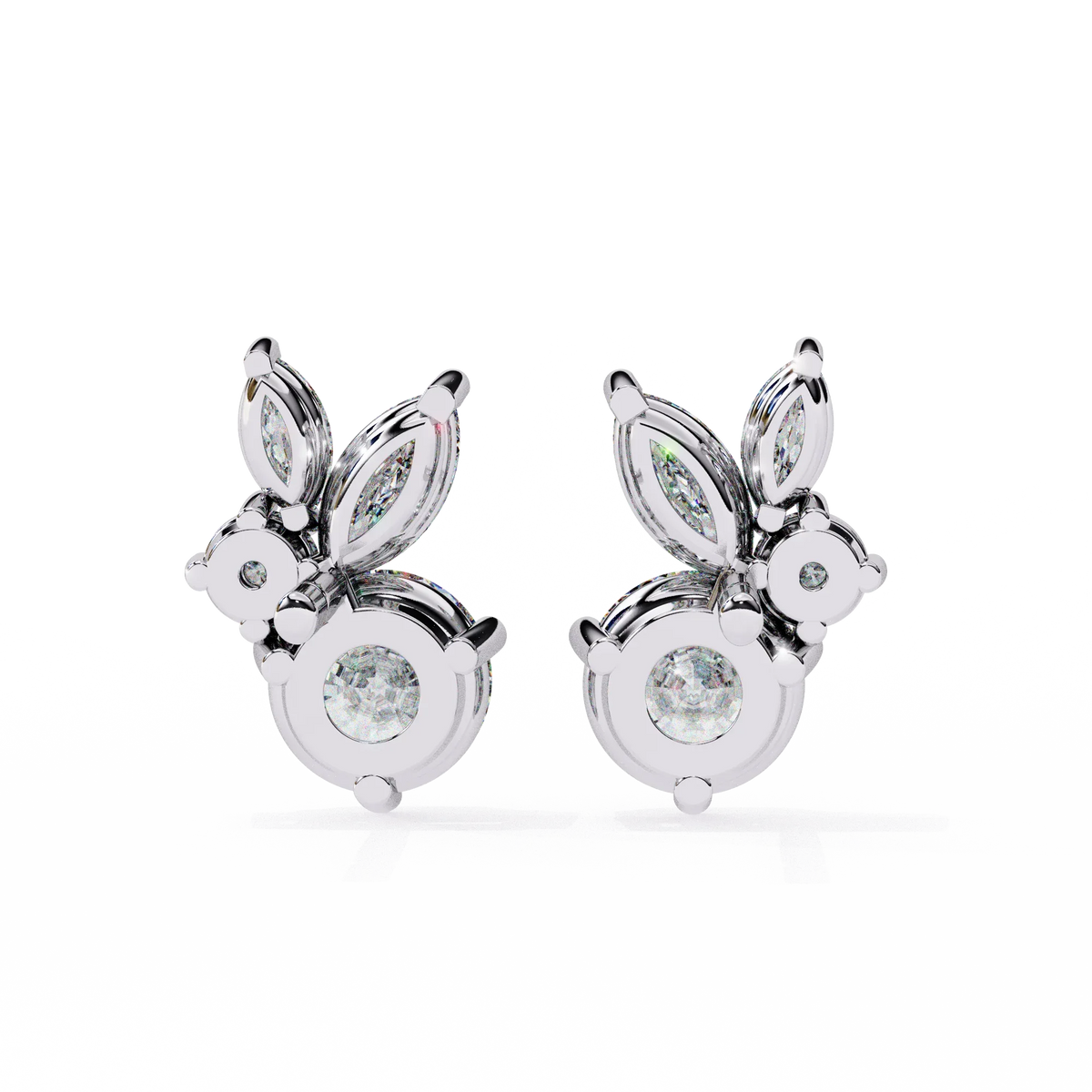 Viva Asymmetrical Marquise Cluster Lab Grown Diamond Studs - Ophiratbf