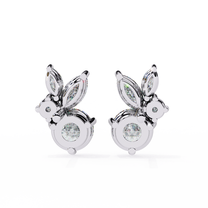 Viva Asymmetrical Marquise Cluster Lab Grown Diamond Studs