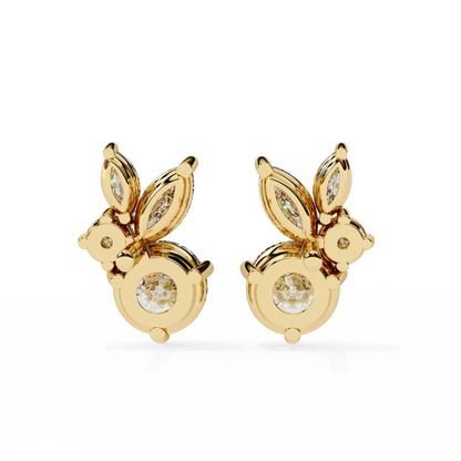 Viva Asymmetrical Marquise Cluster Lab Grown Diamond Studs
