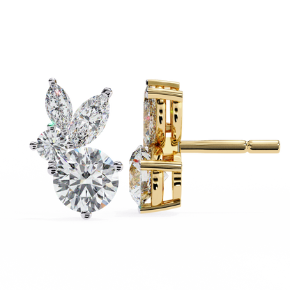 Viva Asymmetrical Marquise Cluster Lab Grown Diamond Studs