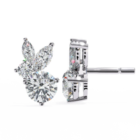 Viva Asymmetrical Marquise Cluster Lab Grown Diamond Studs - Ophiratbf
